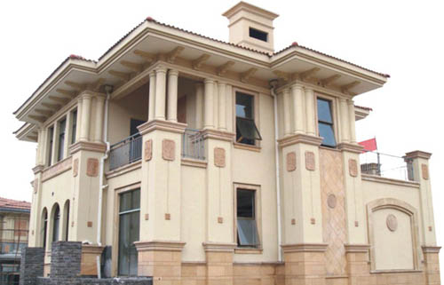 仿石漆仿石層抗水性良好，穩(wěn)定著色，不發(fā)白，無色差